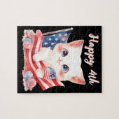 Patriotic Kitten 4. Juli Happy 4. Custom Puzzle (Horizontal)