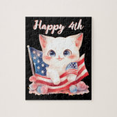 Patriotic Kitten 4. Juli Happy 4. Custom Puzzle (Vertikal)