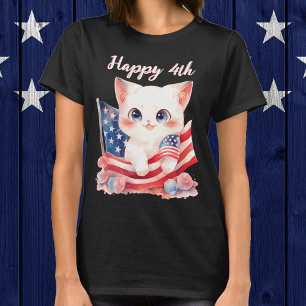 Patriotic Kitten 4. Juli Happy 4. Custom T-Shirt