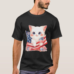 Patriotic Kitten 4. Juli Unabhängigkeitstag der US T-Shirt