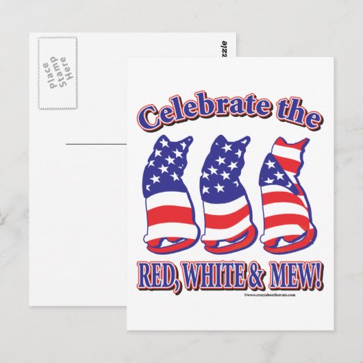 Patriotic Kitty Cats Postkarte (Vorne/Hinten)
