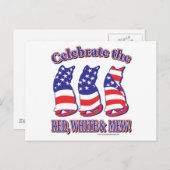 Patriotic Kitty Cats Postkarte (Vorne/Hinten)