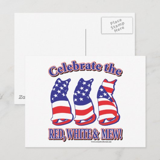 Patriotic Kitty Cats Postkarte (Vorne/Hinten)
