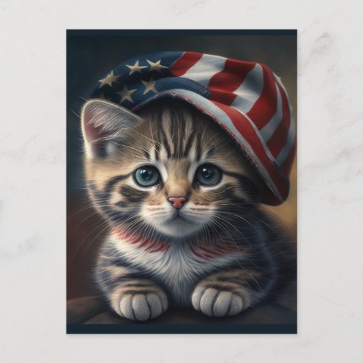 Patriotic Kitty! Postkarte (Vorderseite)