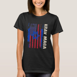 Patriotic Krav Maga Us Flag Israel T-Shirt