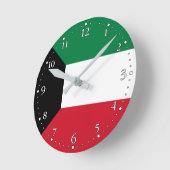 Patriotic Kuwait Flag Runde Wanduhr (Winkel)