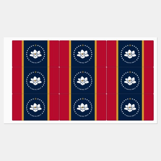 Patriotic labels with flag of Mississippi Etiketten (Blatt)