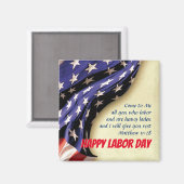 Patriotic LABOR DAY Christlich Magnet (Vorderseite/Rückseite)