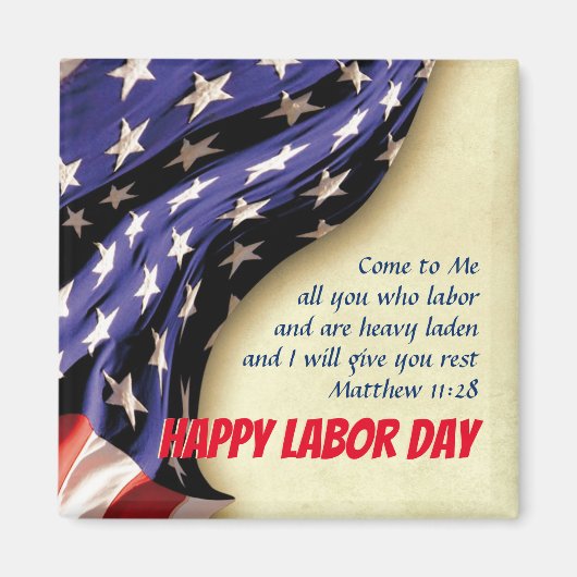 Patriotic LABOR DAY Christlich Magnet (Vorne)