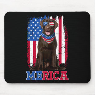 Patriotic Labrador 4. Juli Usa Patriotic Choco Mousepad