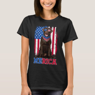Patriotic Labrador 4. Juli Usa Patriotic Choco T-Shirt
