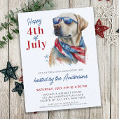 Patriotic Labrador Hund USA Flag 4. Juli Party Einladungspostkarte