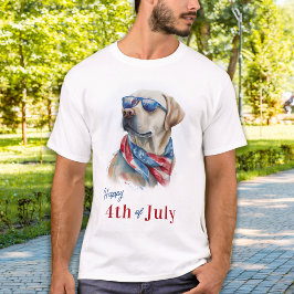 Patriotic Labrador Hund USA Flag Happy 4. Juli T-Shirt