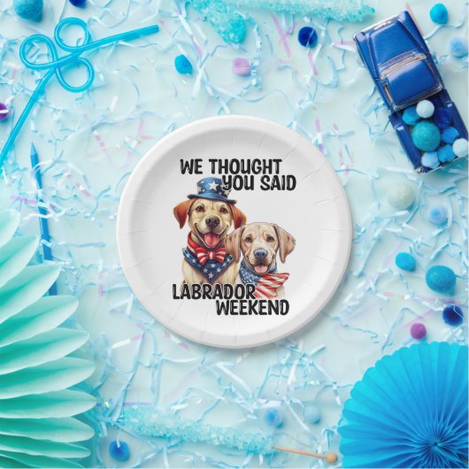 Patriotic Labrador Hunde Zitat Funny Spaß Pappteller (Party)