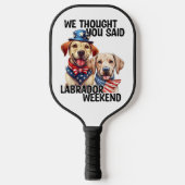 Patriotic Labrador Hunde Zitat Funny Spaß Pickleball Schläger (Vorderseite)