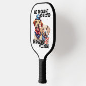 Patriotic Labrador Hunde Zitat Funny Spaß Pickleball Schläger (Links)