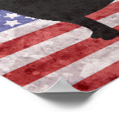 Patriotic Labrador Kontur 4. Juli Poster (Ecke)