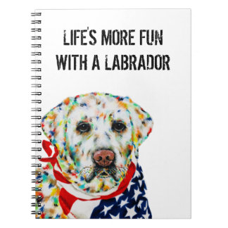Patriotic Labrador Notebook 6.5" x 8.75" Notizblock