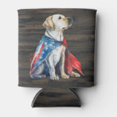 Patriotic Labrador Retriever Dog Rustic 4. Juli Dosenkühler (Vorderseite)