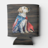Patriotic Labrador Retriever Dog Rustic 4. Juli Dosenkühler (Rückseite)