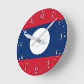 Patriotic Laos Flag Runde Wanduhr (Winkel)