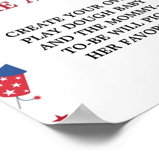 Patriotic lasst uns ein Baby Shower Game Schild ma (Ecke)