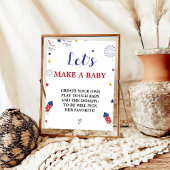 Patriotic lasst uns ein Baby Shower Game Schild ma