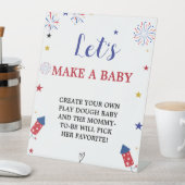 Patriotic lasst uns ein Baby Shower Game Schild ma (In Situ)