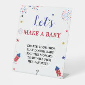 Patriotic lasst uns ein Baby Shower Game Schild ma (Vorderseite)