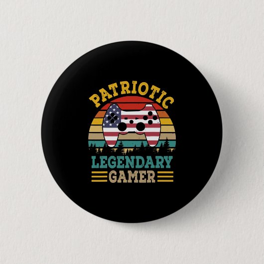 Patriotic Legendary Gamer American Independence Button (Vorderseite)