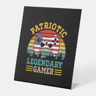 Patriotic Legendary Gamer American Independence Sockelschild