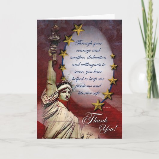Patriotic Liberty Danke-Card Dankeskarte (Vorderseite)