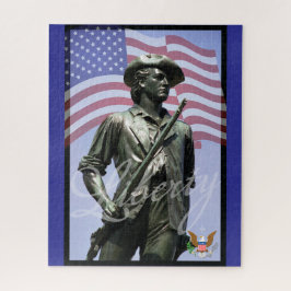Patriotic Liberty Minuteman with Defense Emblem Puzzle