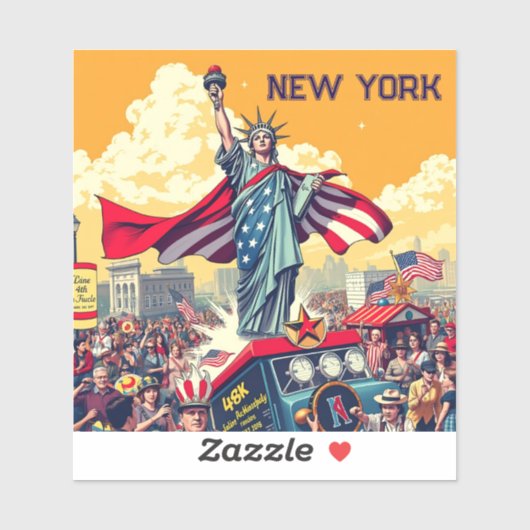 Patriotic Liberty Parade - Vintag 4. Juli USA Aufkleber (Blatt)