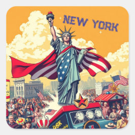 Patriotic Liberty Parade - Vintag 4. Juli USA Quadratischer Aufkleber
