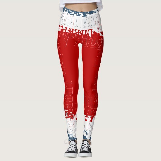Patriotic Liberty Square Red White & Blue Leggings (Vorderseite)