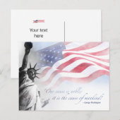 Patriotic Liberty Statue USA Berühmtes amerikanisc Postkarte (Vorne/Hinten)