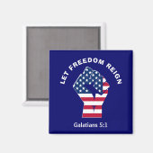 Patriotic LIESS FREEDOM REIGN American Flag Magnet (Vorderseite/Rückseite)