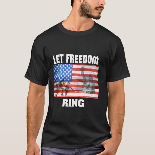 Patriotic Ließ Freedom Ring American Flag 4. JU T-Shirt (Vorderseite)
