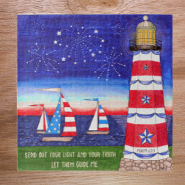 Patriotic Lighthouse und Sailboats Inspiration Puzzle