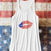 Patriotic Lipstick Kiss USA Flag Frauen Tank Top