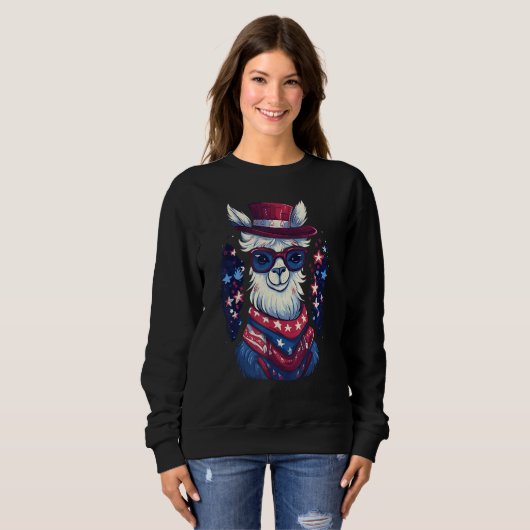 Patriotic Llama 4th Of July Sweatshirt (Vorne ganz)