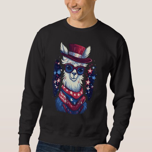 Patriotic Llama 4th Of July Sweatshirt (Vorderseite)