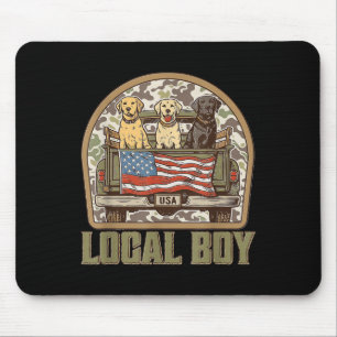 Patriotic Local Boy Labrador Hunde Usa Camouflage Mousepad