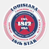 Patriotic Louisiana Circle Design Sticker (Vorderseite)
