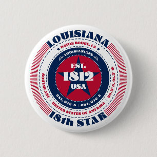Patriotic Louisiana Circle mit Staat Details Button