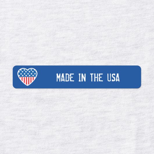Patriotic Made in USA Custom Skinny Iron On Etiketten (Design 1)