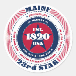 Patriotic Maine Circle Design Aufkleber