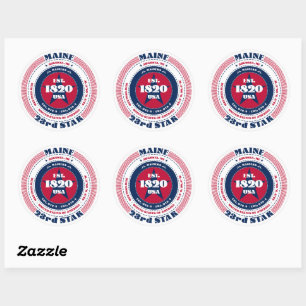 Patriotic Maine Circle Design Aufkleber