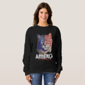 Patriotic Maine Coon Face Independence Day Feline Sweatshirt (Vorne ganz)